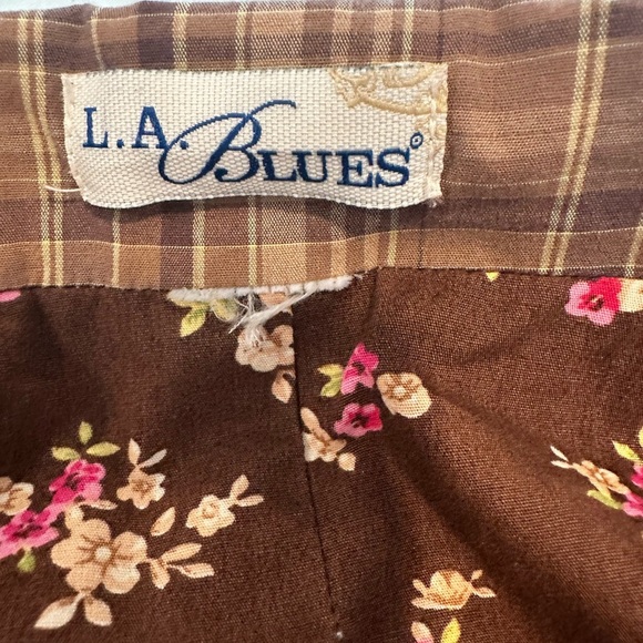 LA Blues Women's Brown Plaid Button Up Collared Jacket Workwear. Oversized. - Picture 8 of 16
